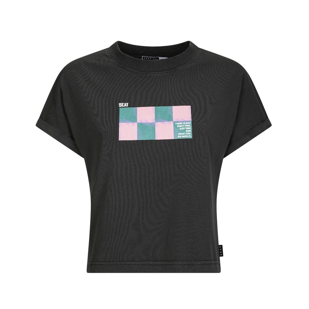 Seay / Crop T-Shirt Nera Kanoa Vendita Calda
