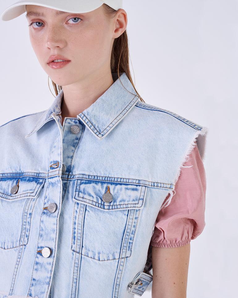 Silvian Heach Gilet in denim Promozione