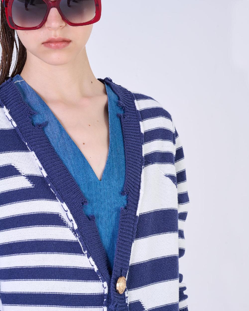 Silvian Heach Cardigan lungo a righe Qualità Garantita