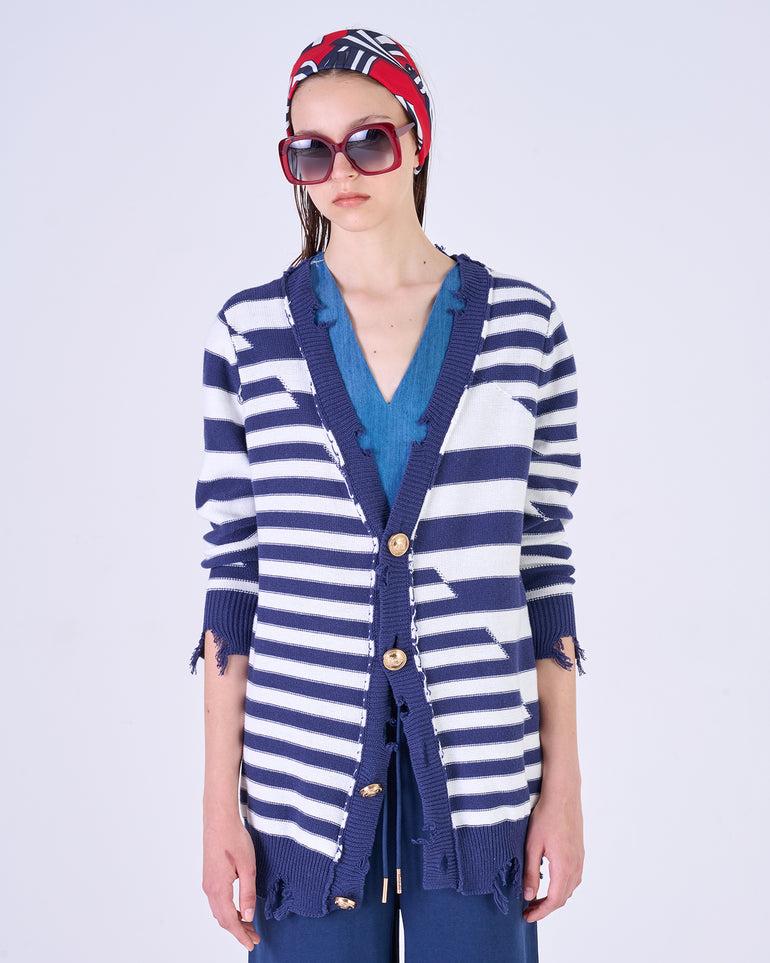 Silvian Heach Cardigan lungo a righe Qualità Garantita