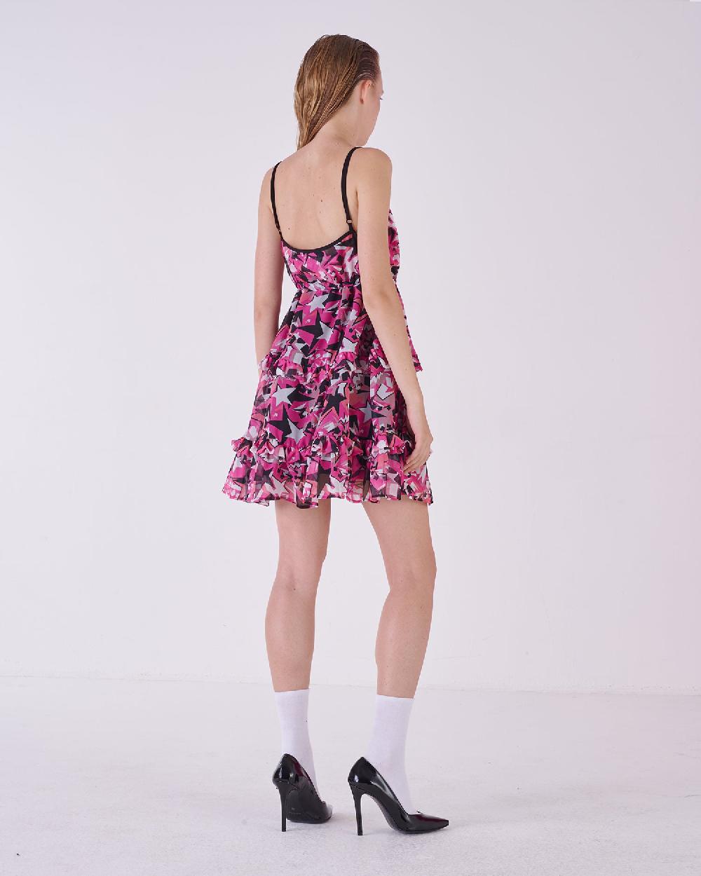 Silvian Heach Abito con balze a fantasia Moda