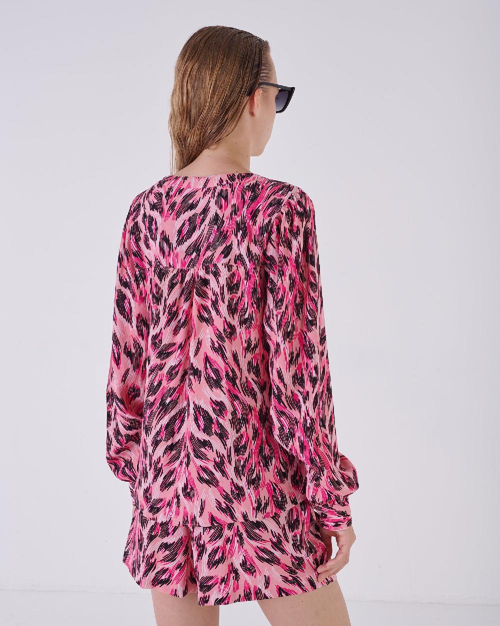 Silvian Heach Camicia maculata con maniche a sbuffo Convenienza