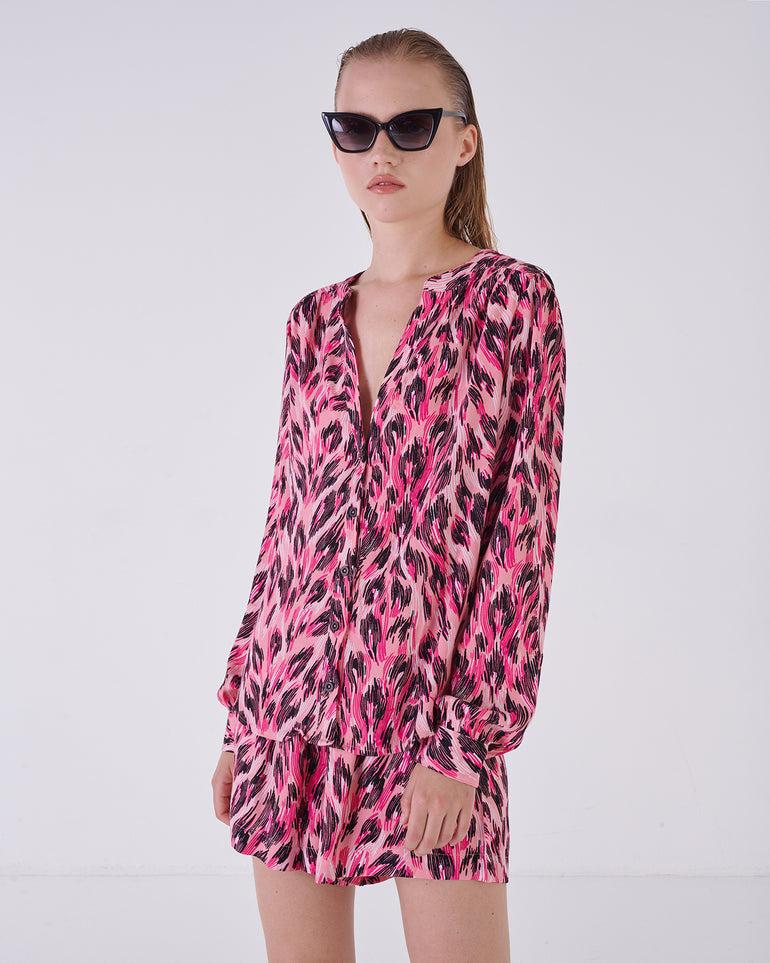 Silvian Heach Camicia maculata con maniche a sbuffo Convenienza