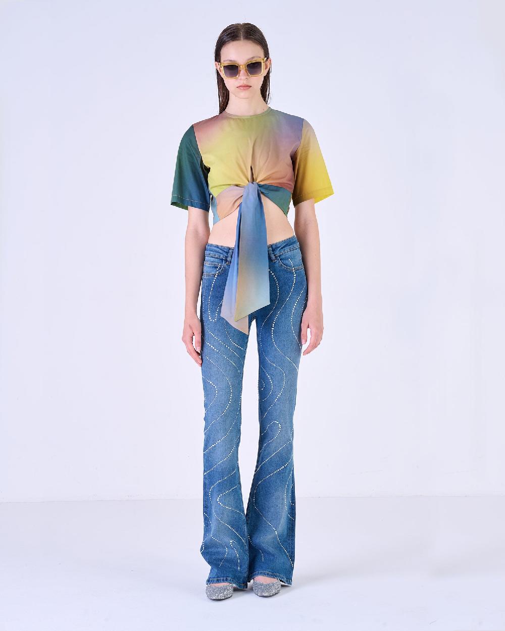 Silvian Heach T-Shirt crop multicolor Italy