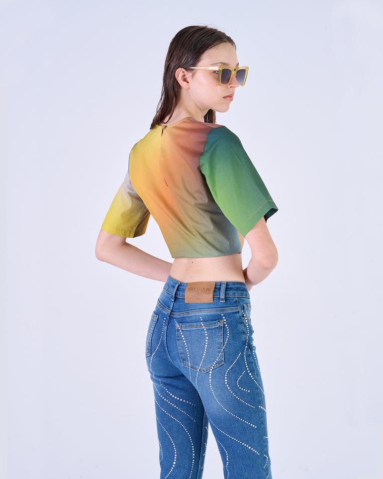 Silvian Heach T-Shirt crop multicolor Italy