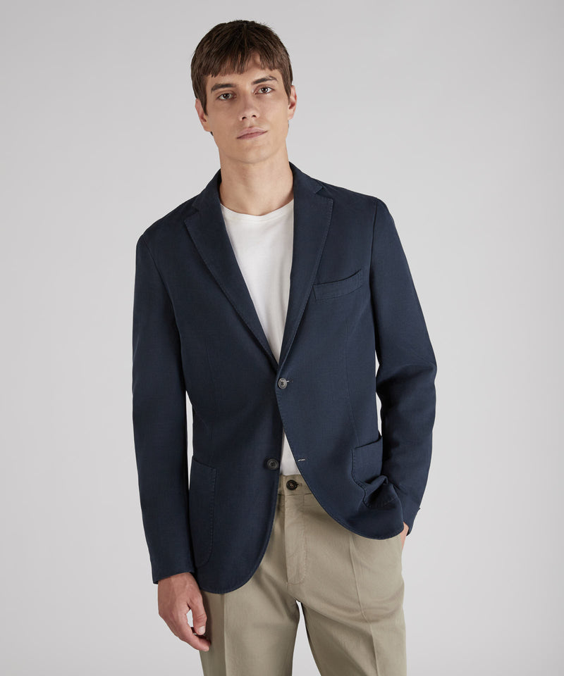 Slowear Giacca slim fit in drill di cotone e cashmere Presa