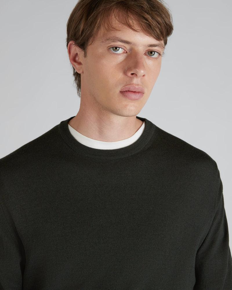 Slowear Girocollo slim fit in Flexwool certificato Negozi Online