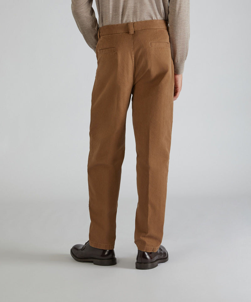 Slowear Pantalone carrot fit in chevron di cotone Shopping Online