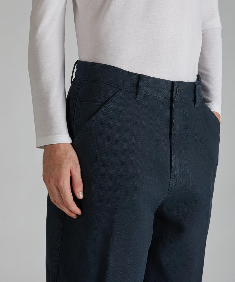 Slowear Pantalone carrot fit in chevron di cotone Affare Del Giorno