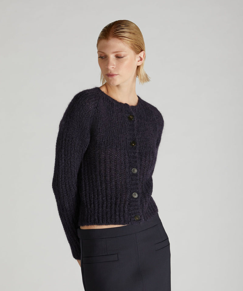 Slowear Cardigan slim fit in Mohair e Alpaca In Vendita