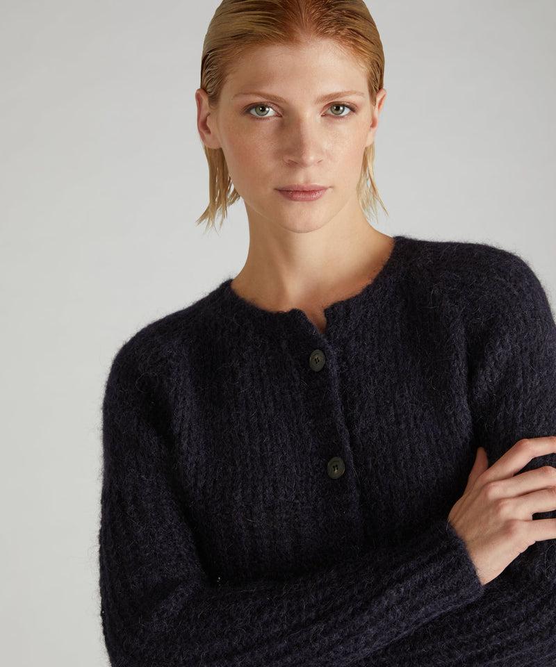 Slowear Cardigan slim fit in Mohair e Alpaca In Vendita