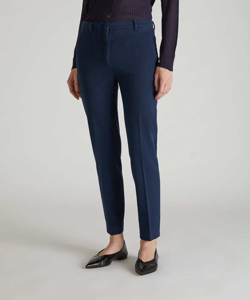 Slowear Pantalone slim fit in drill di cotone Vendita Economica