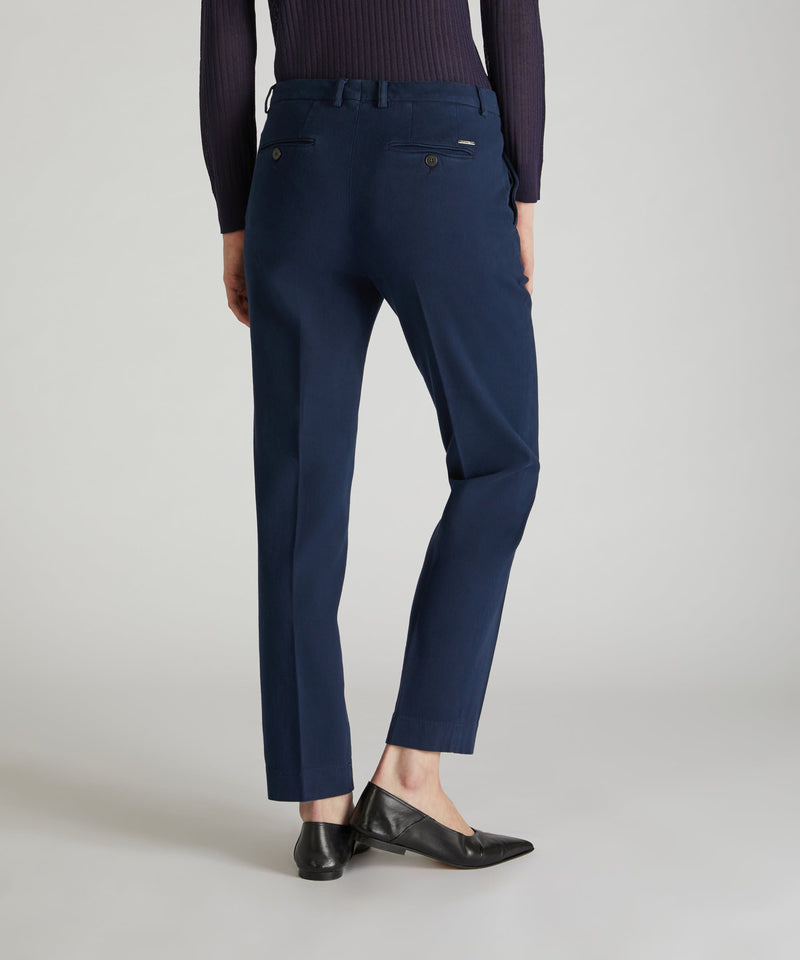 Slowear Pantalone slim fit in drill di cotone Vendita Economica