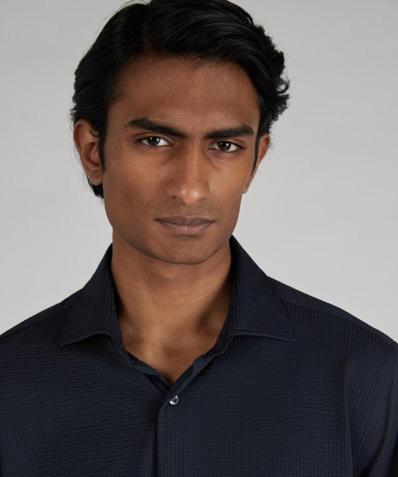Slowear Camicia slim fit wash & wear in jersey tecnico Offerta