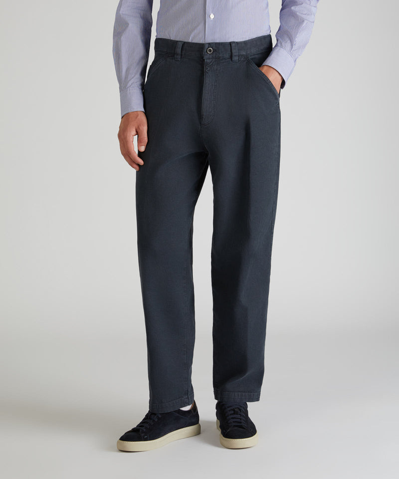 Slowear Pantalone carrot fit in cotone canvas Sconto