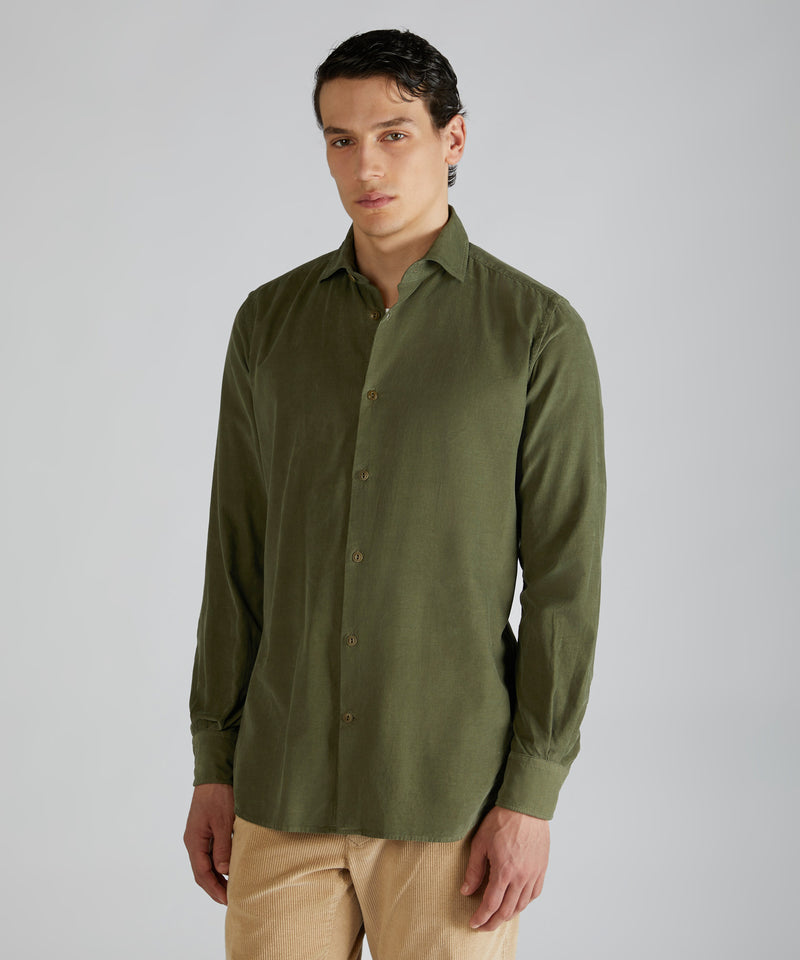 Slowear Camicia slim fit in velluto Vendita Calda