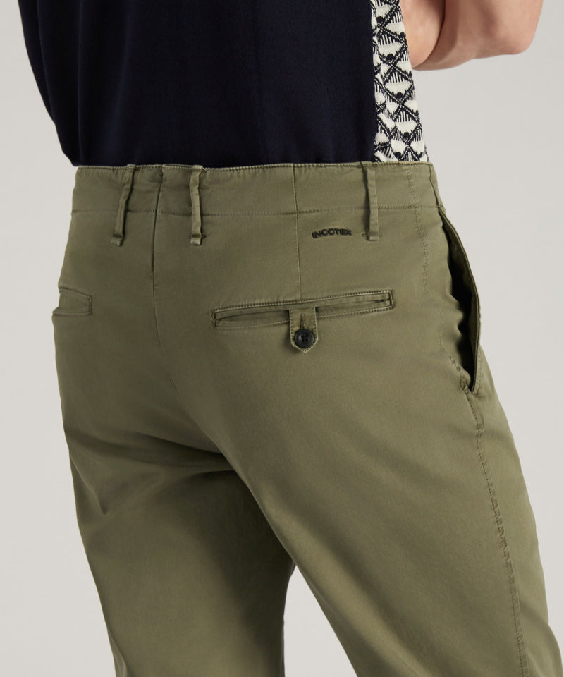 Slowear Pantalone slim fit in gabardina stretch certificata Outlet