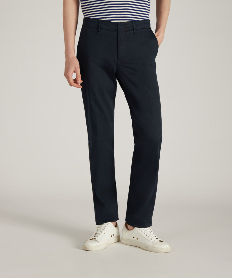 Slowear Pantalone slim fit in gabardina stretch certificata Vendita Calda