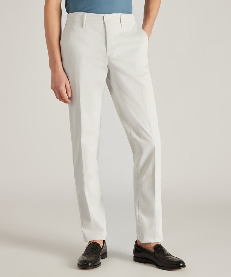 Slowear Pantalone slim fit in gabardina stretch certificata Saldi Di Fabbrica