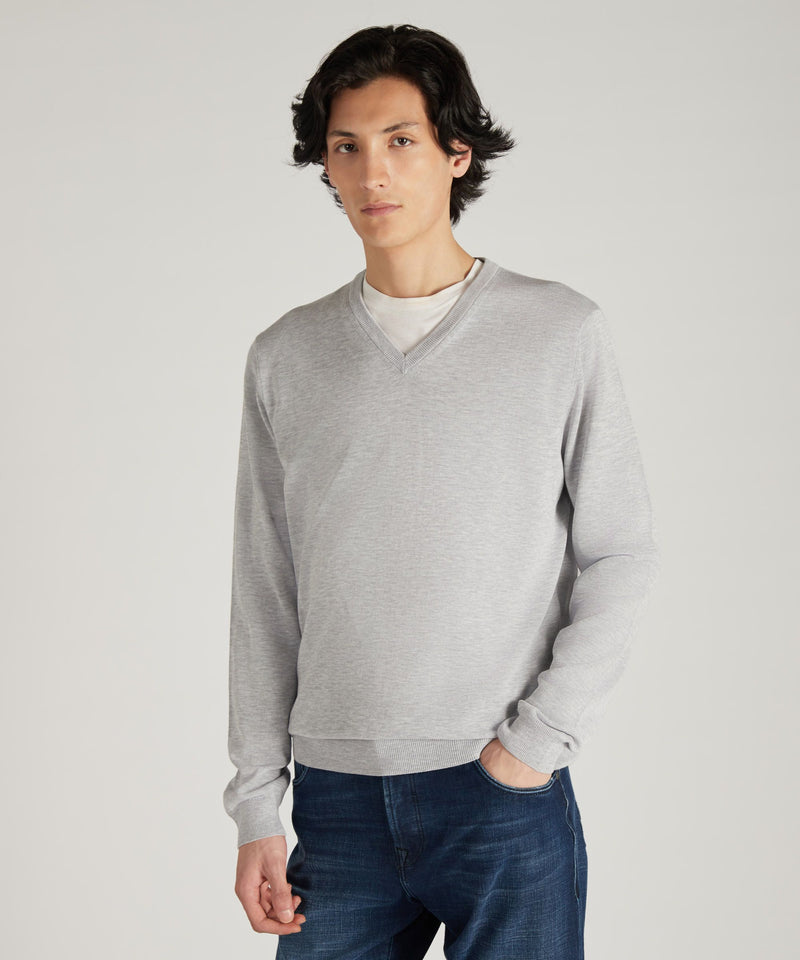 Slowear Maglia con scollo a V in cotone crêpe certificato Pezzi Unici