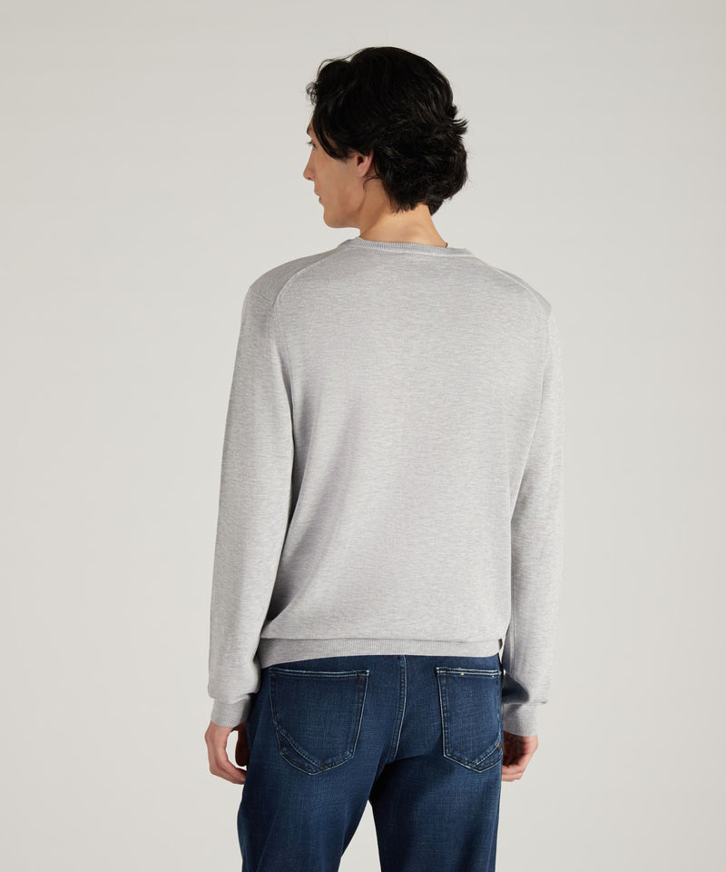 Slowear Maglia con scollo a V in cotone crêpe certificato Pezzi Unici