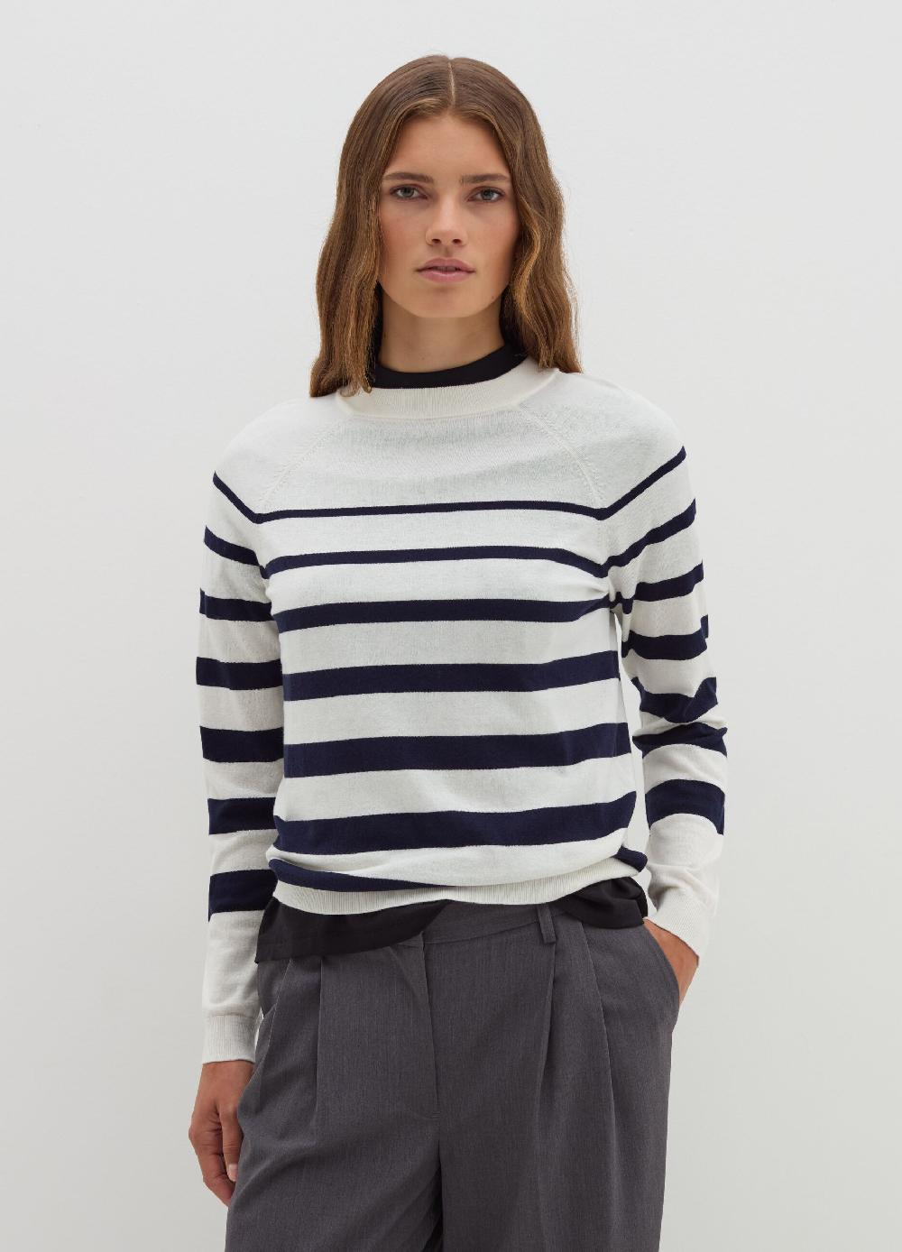 Stefanel Maglia a righe in lana cotone e cashmere Consegna Veloce