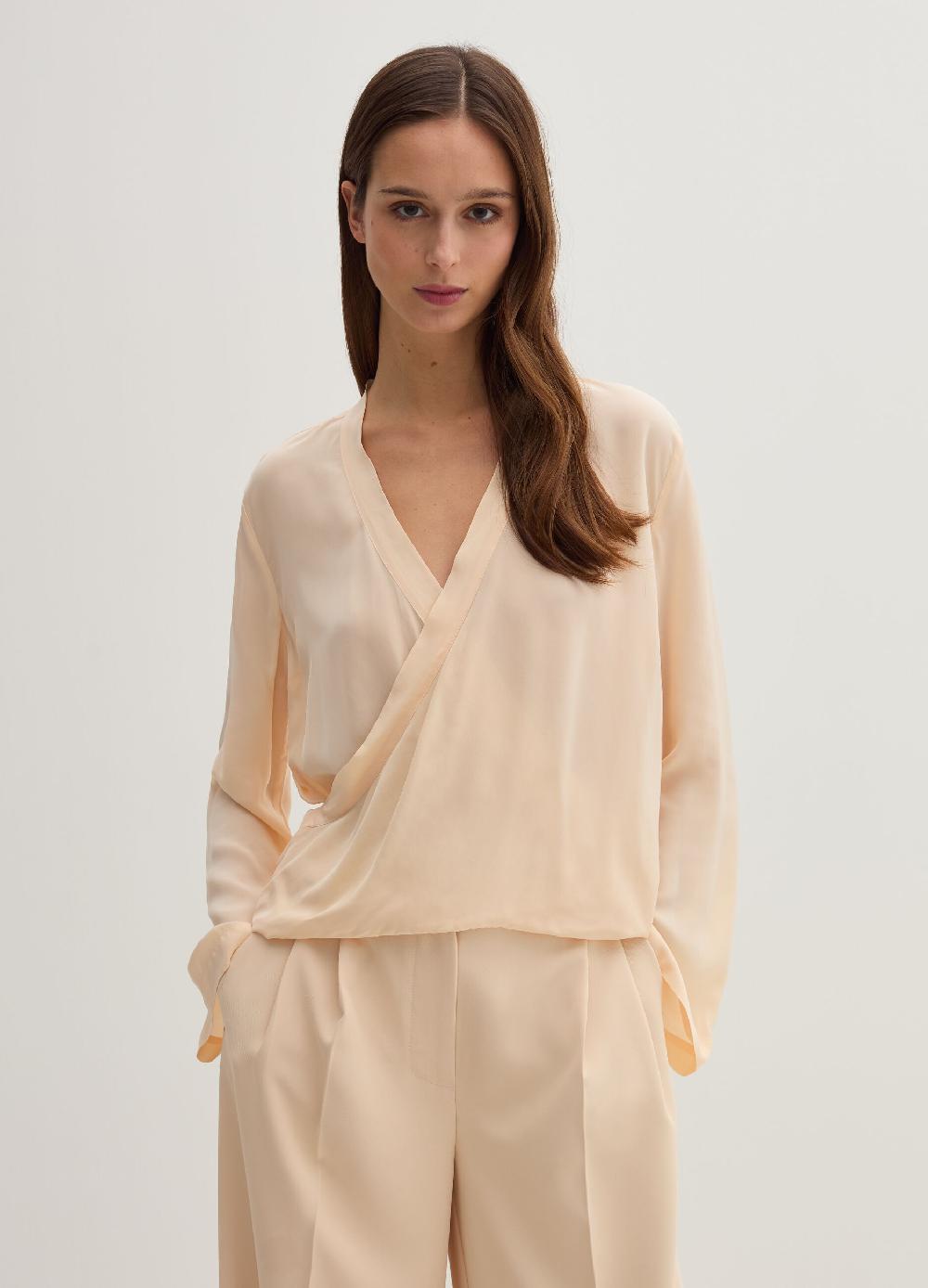 Stefanel Blusa in crêpe de chine scollo con incrocio Offerte