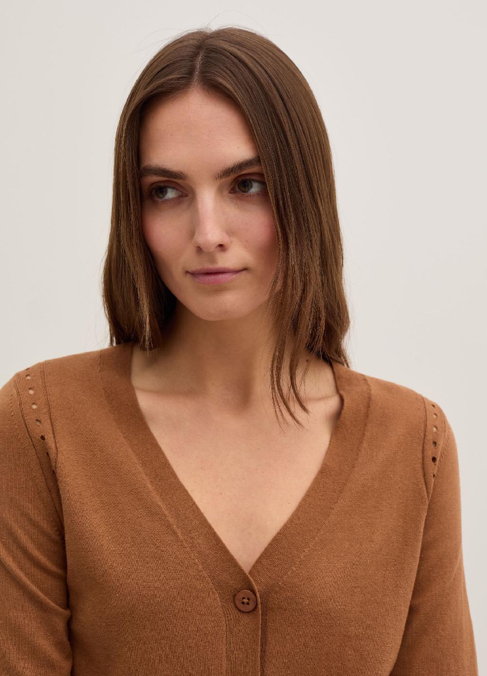 Stefanel Cardigan con dettagli traforati scollo a V Pezzi Unici
