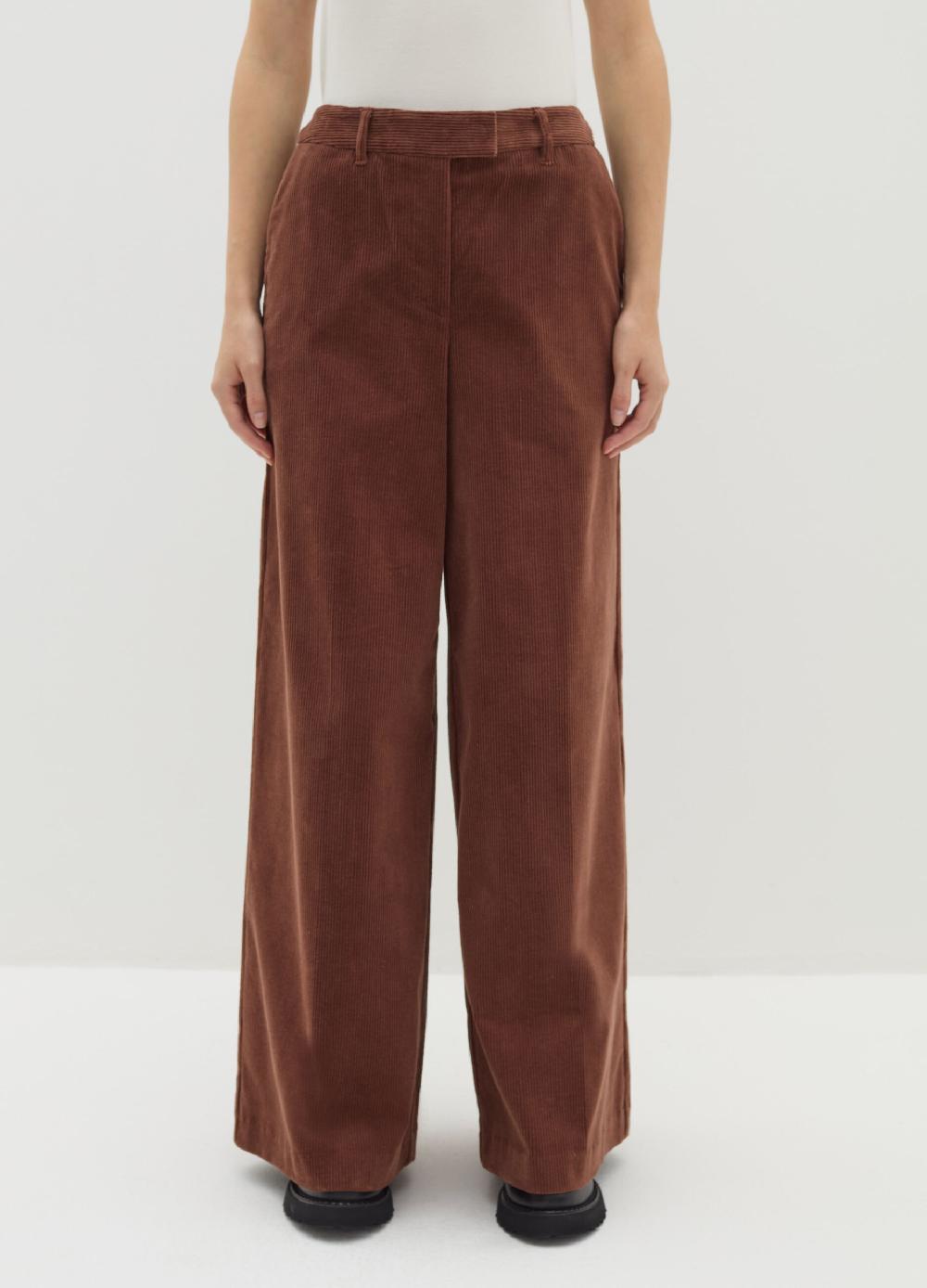 Stefanel Pantalone a gamba larga in corduroy In Linea