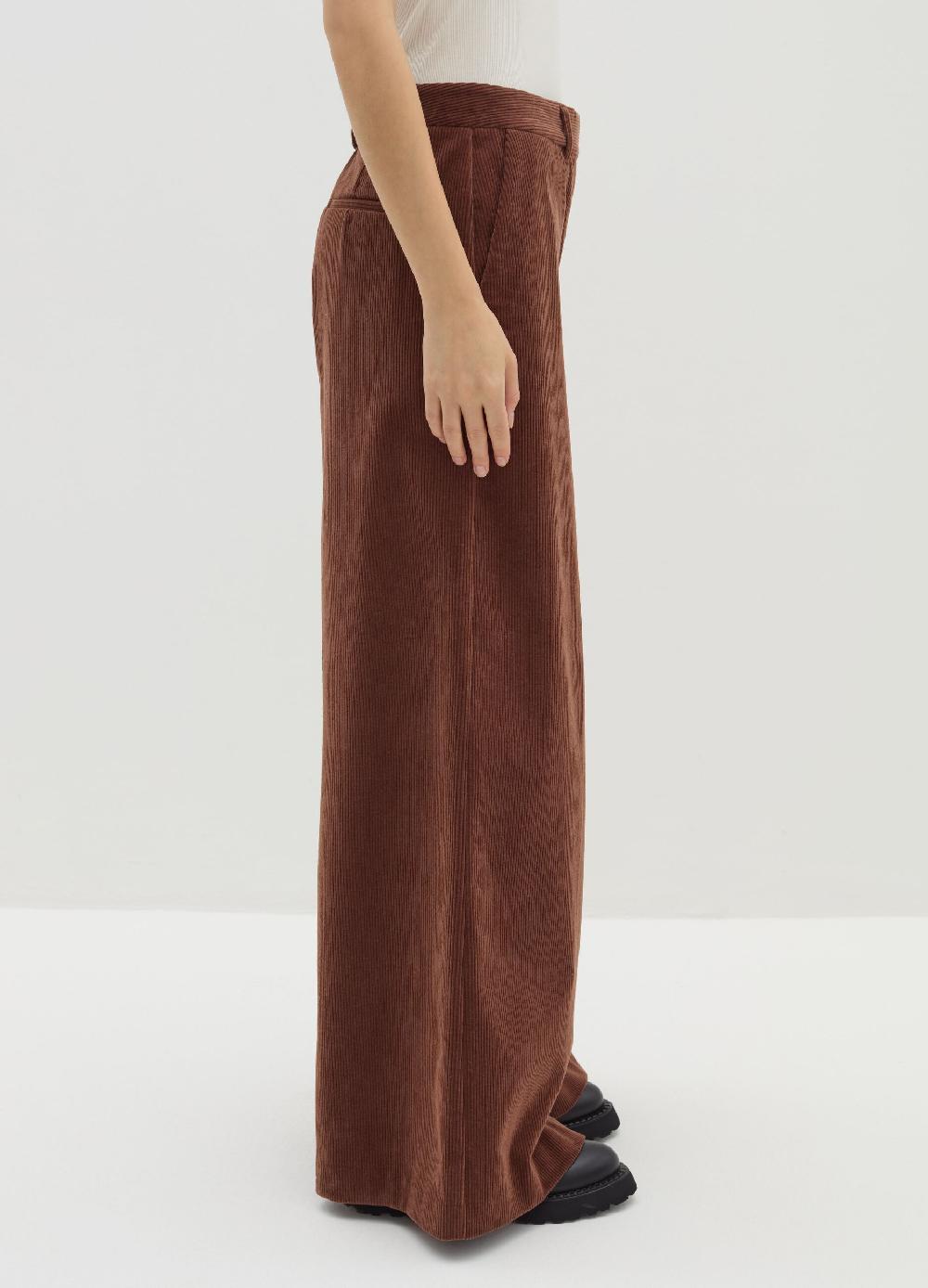 Stefanel Pantalone a gamba larga in corduroy In Linea