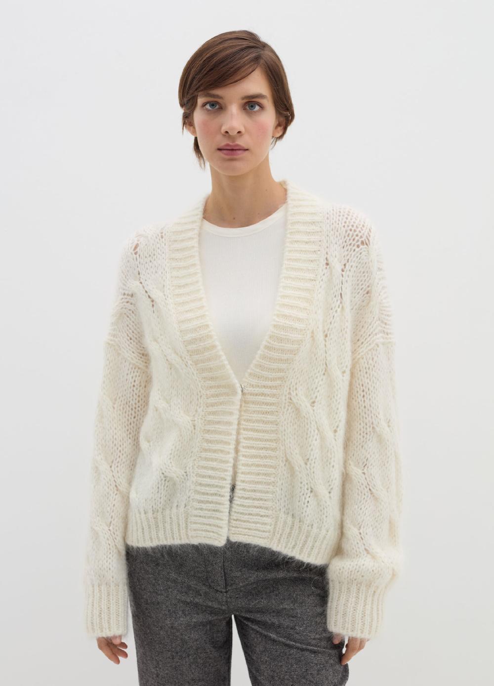 Stefanel Cardigan oversize a treccia con scollo a V Moda