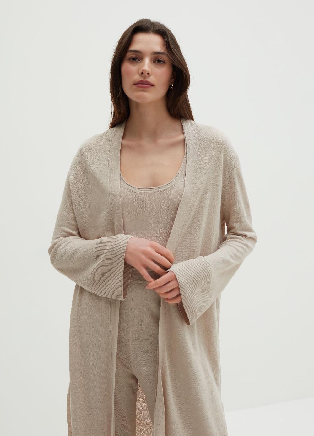Stefanel Cardigan lungo in lino Novità