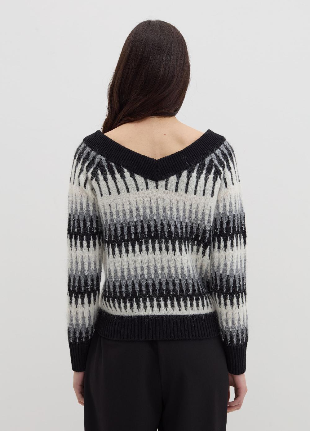 Stefanel Maglia jacquard con micro paillettes Sconto
