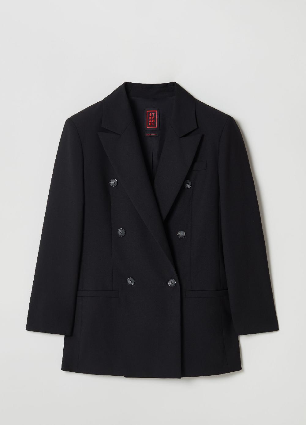 Stefanel Blazer doppiopetto con bottoni striati Sottocosto