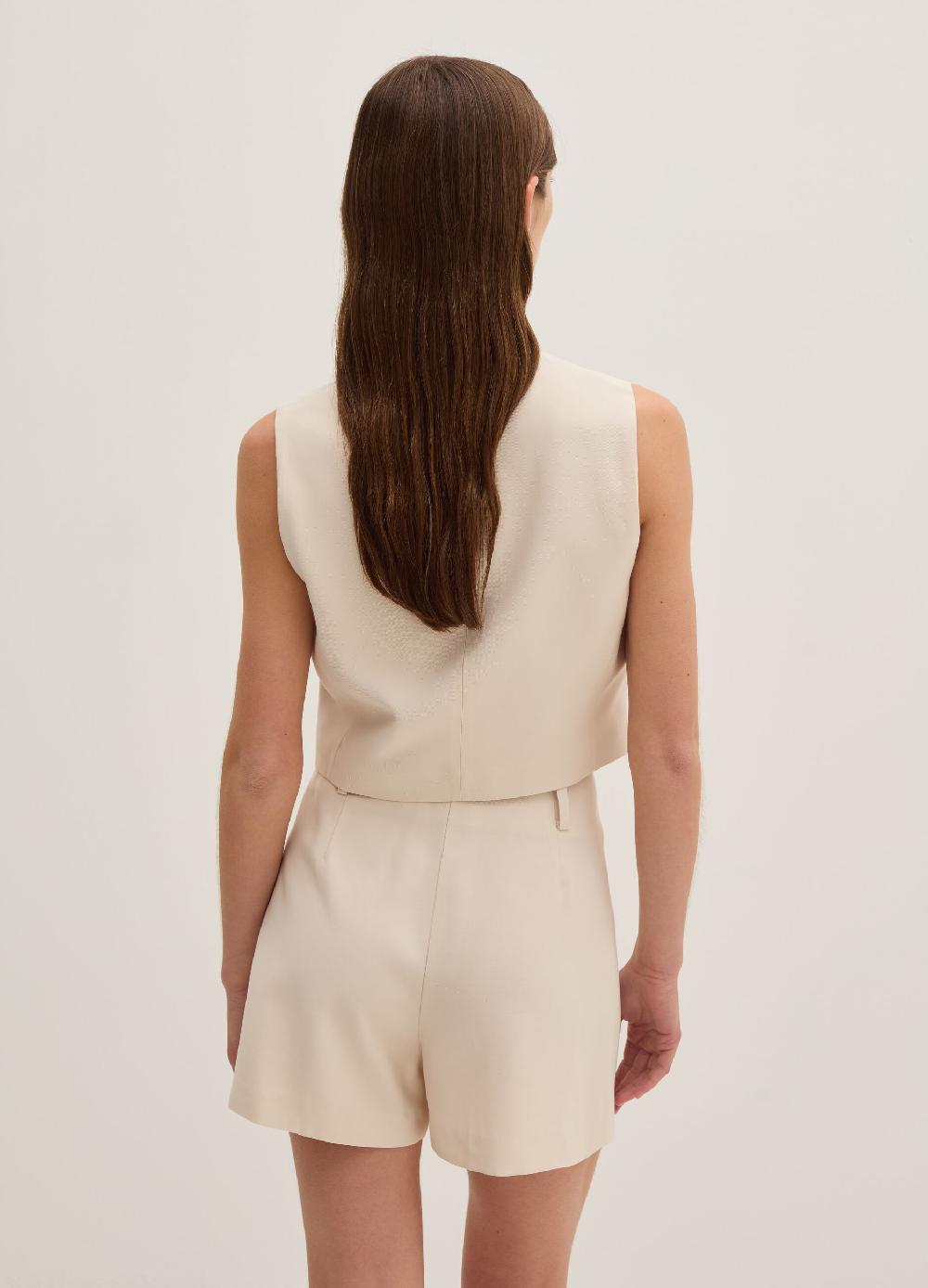 Stefanel Gilet monopetto in twill tecnico Nuovo