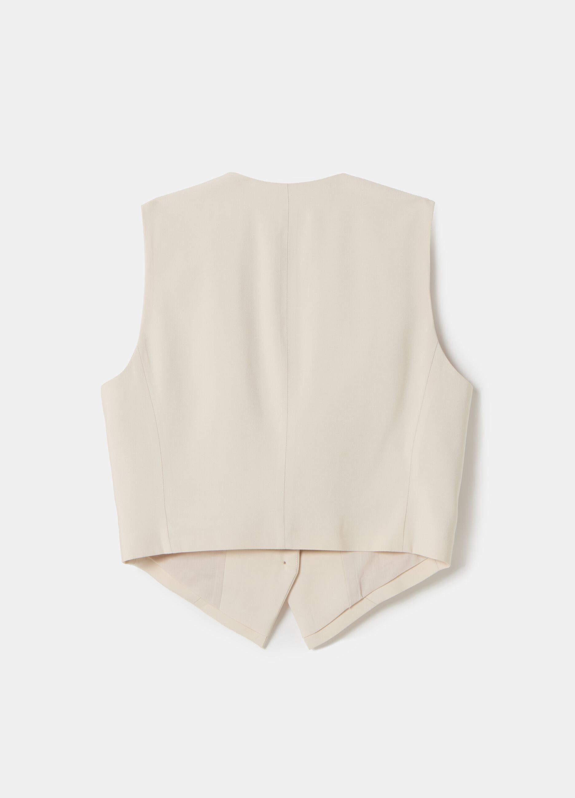 Stefanel Gilet monopetto in twill tecnico Nuovo