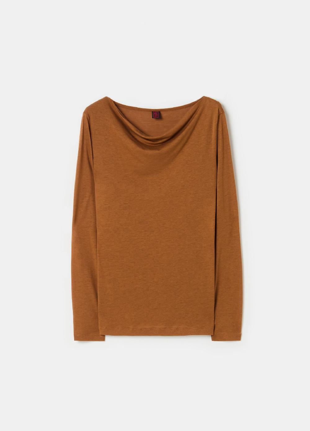 Stefanel T-shirt a maniche lunghe in jersey Offerte