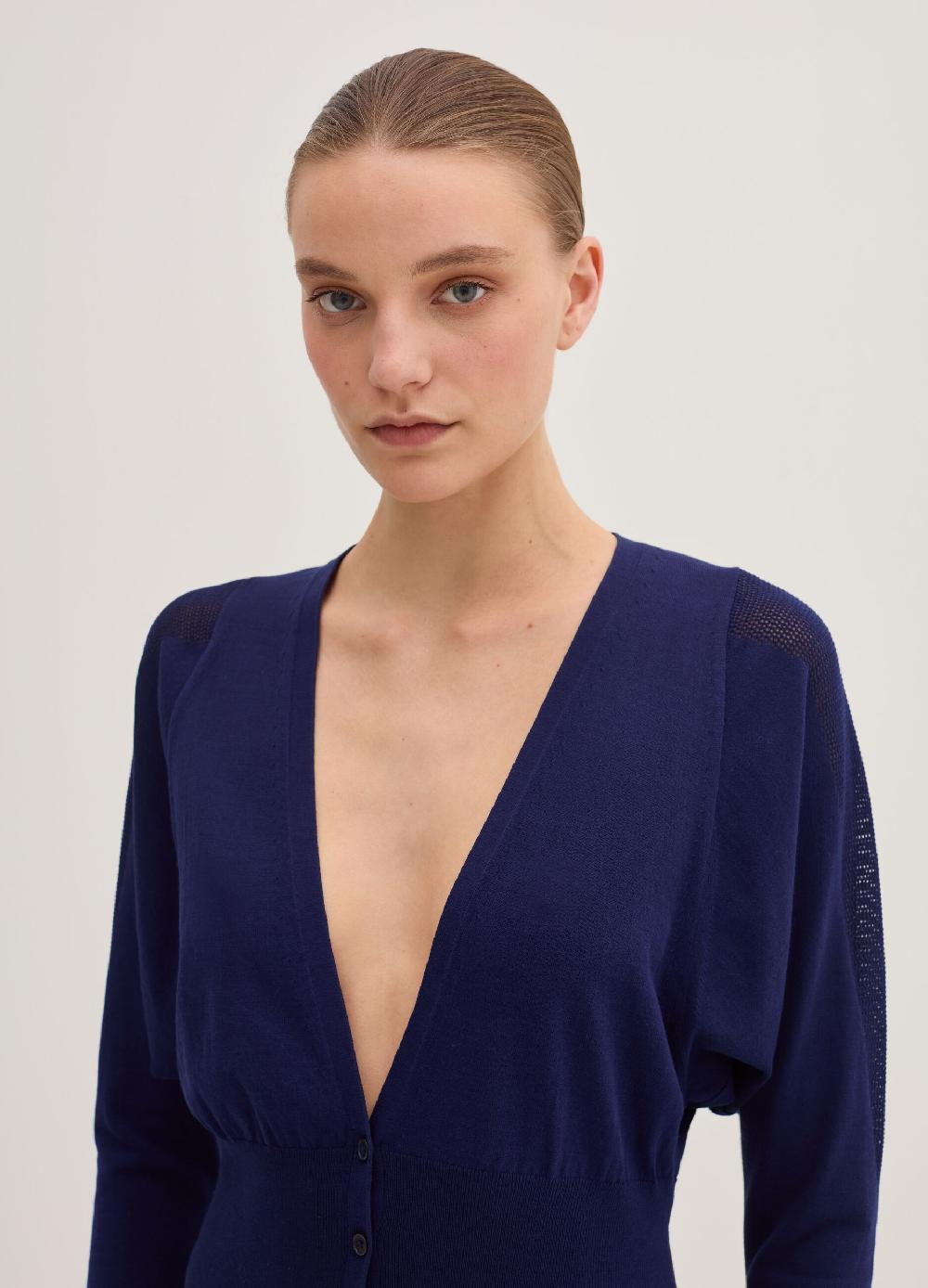 Stefanel Cardigan in crêpe con inserto in mesh Negozio