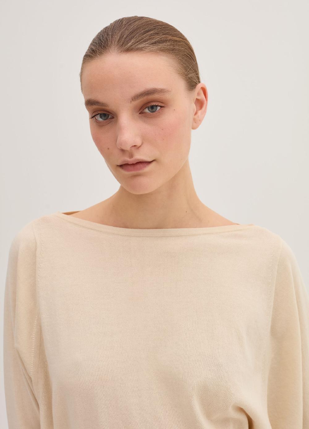 Stefanel Maglia crop in crêpe con inserto in mesh Nuovo