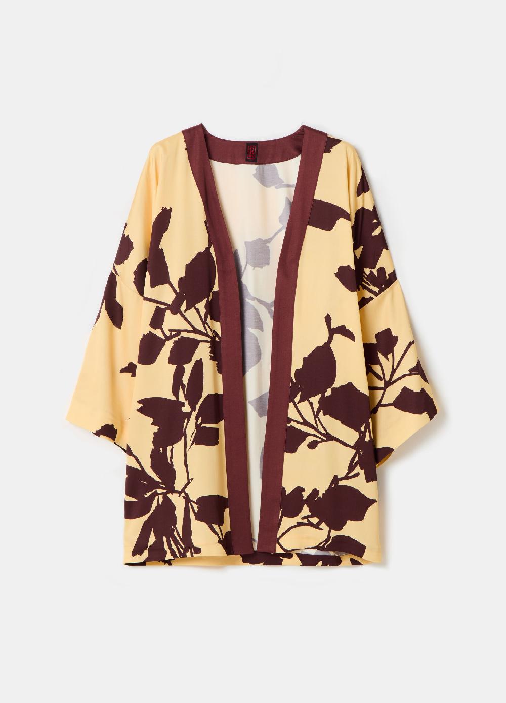Stefanel Kimono aperto in viscosa con fantasia Offerte giornaliere