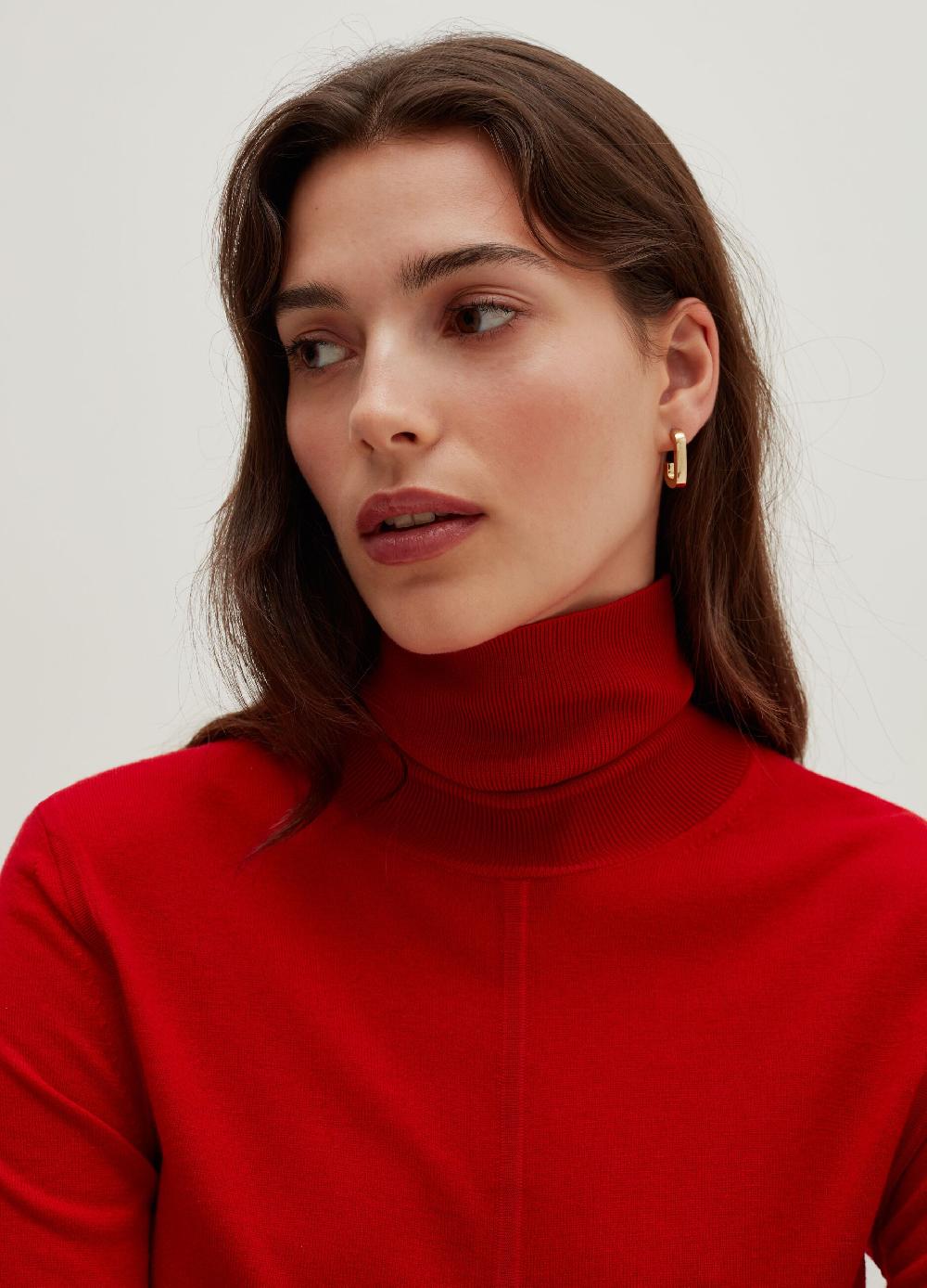 Stefanel Pullover in lana e seta a collo alto In vendita