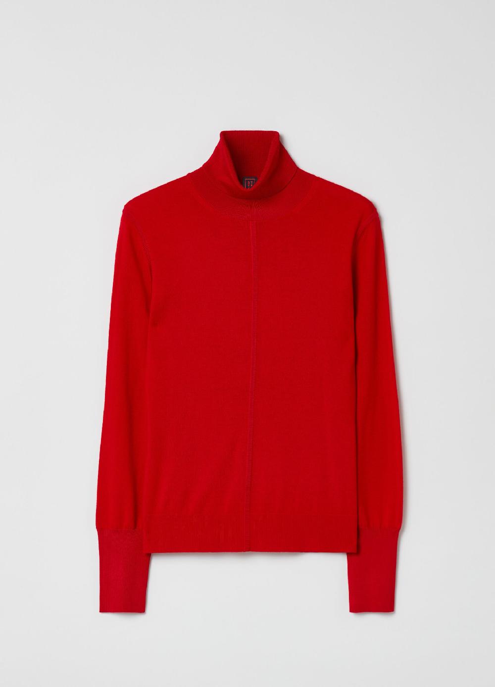Stefanel Pullover in lana e seta a collo alto In vendita