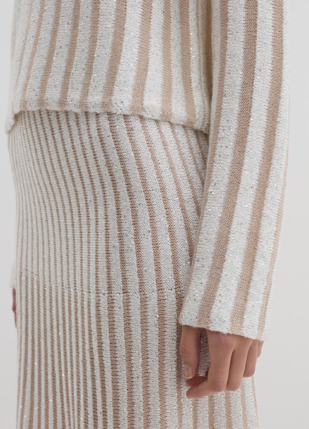 Stefanel Maglia a righe con micro paillettes Spedizione Gratuita