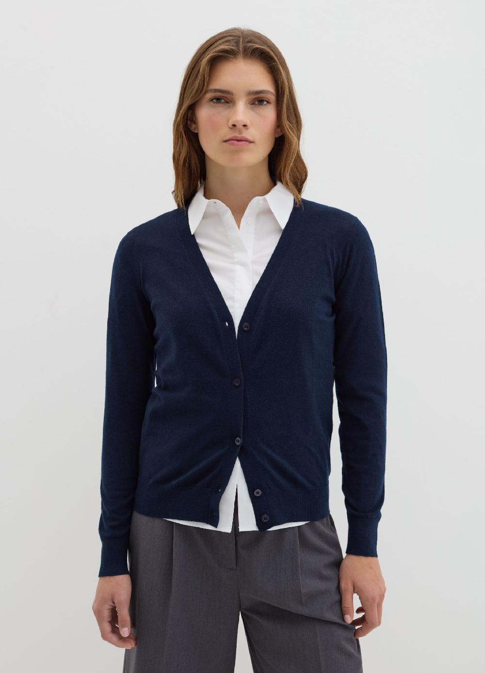 Stefanel Cardigan in lana e seta con scollo a V Pezzi Unici