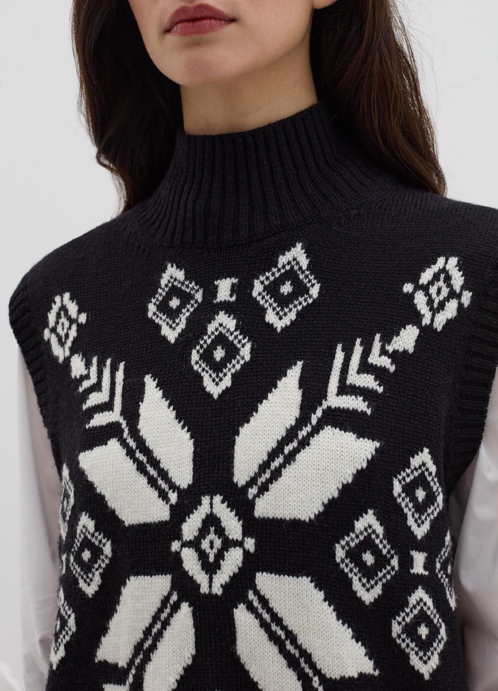Stefanel Gilet chiuso con disegno jacquard Saldi
