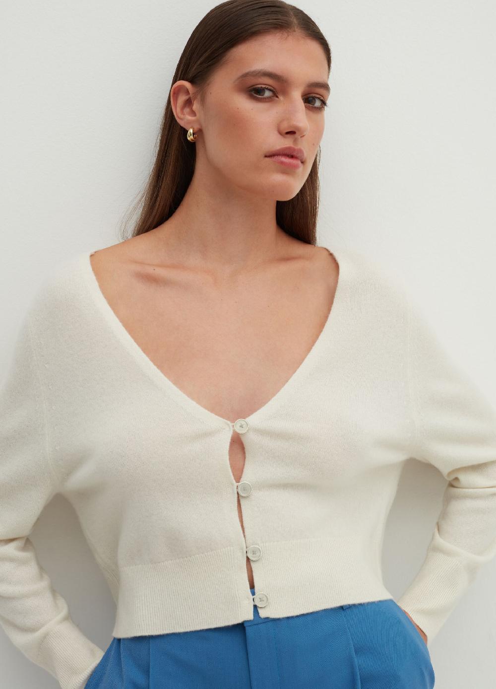 Stefanel Cardigan in cashmere con scollo a V Vendita Economica