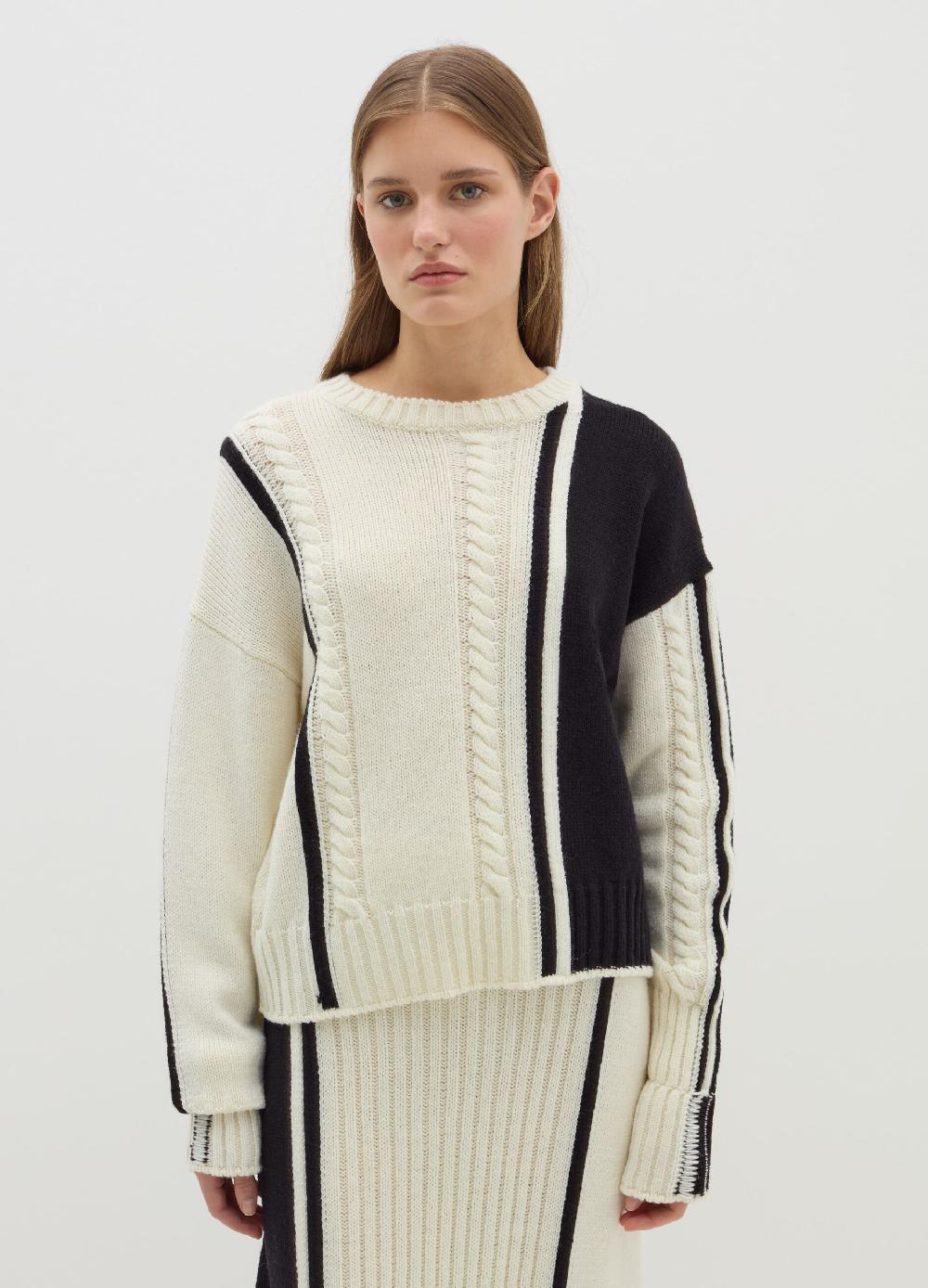Stefanel Pullover in cordonetto con intarsio bicolore Vendite Flash