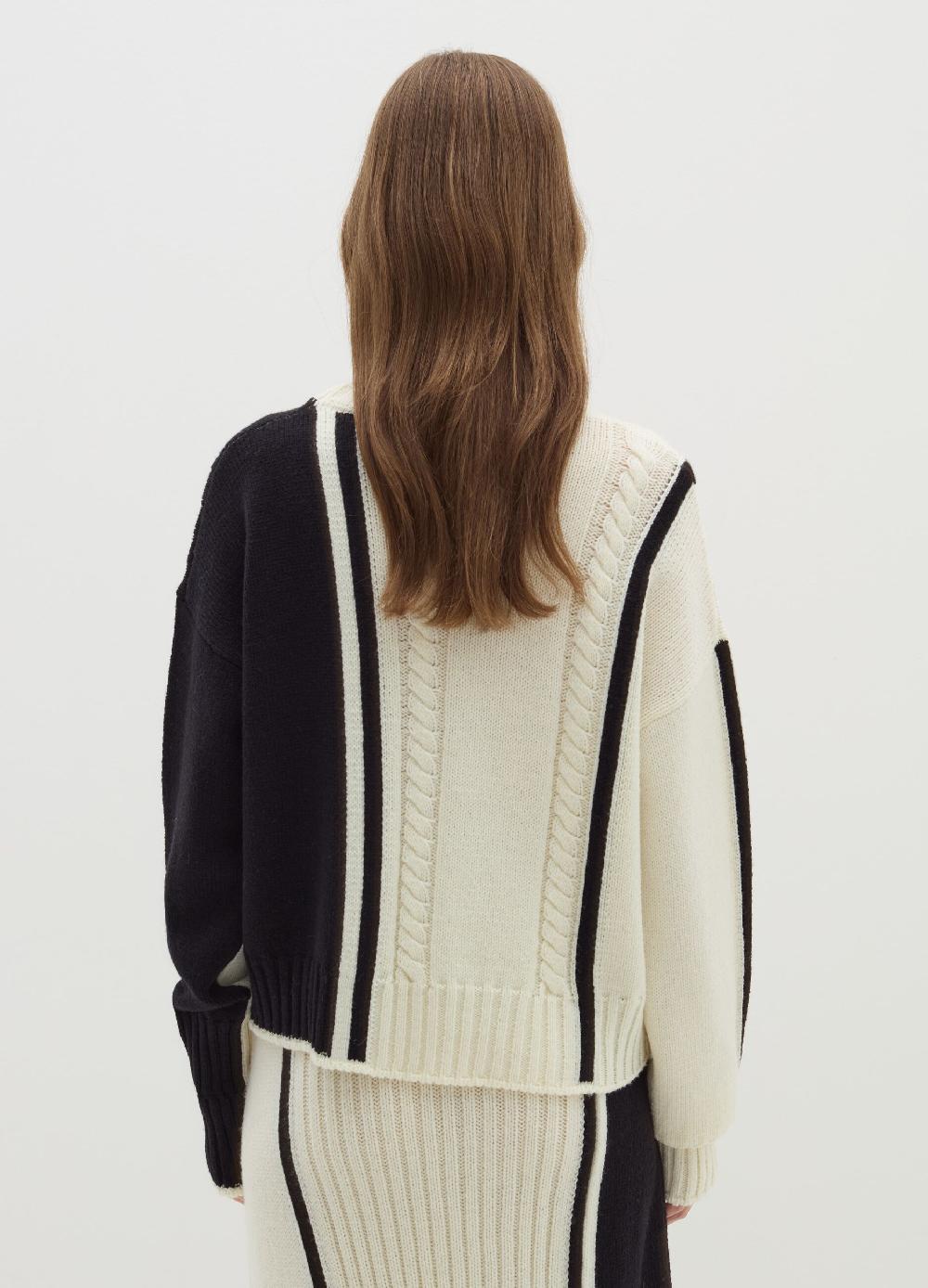 Stefanel Pullover in cordonetto con intarsio bicolore Vendite Flash