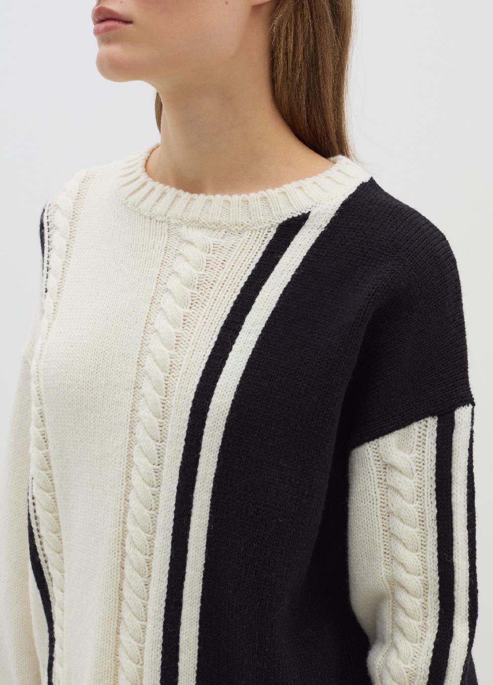 Stefanel Pullover in cordonetto con intarsio bicolore Vendite Flash