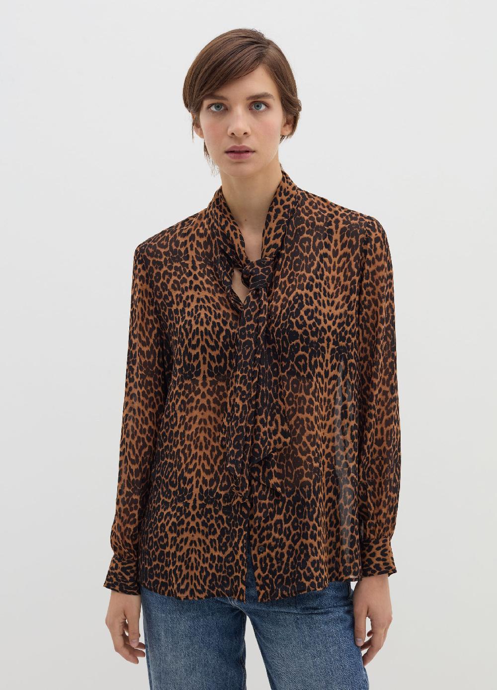 Stefanel Blusa in georgette con foulard Vendite stagionali